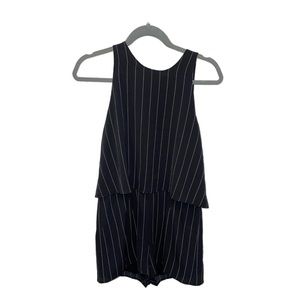 Black pinstripe romper